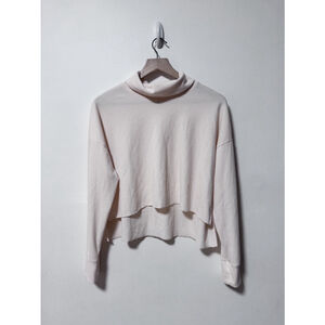 American Eagle | Women's Waffle Knit White Long Sleeve Turtleneck Sweater Top XS